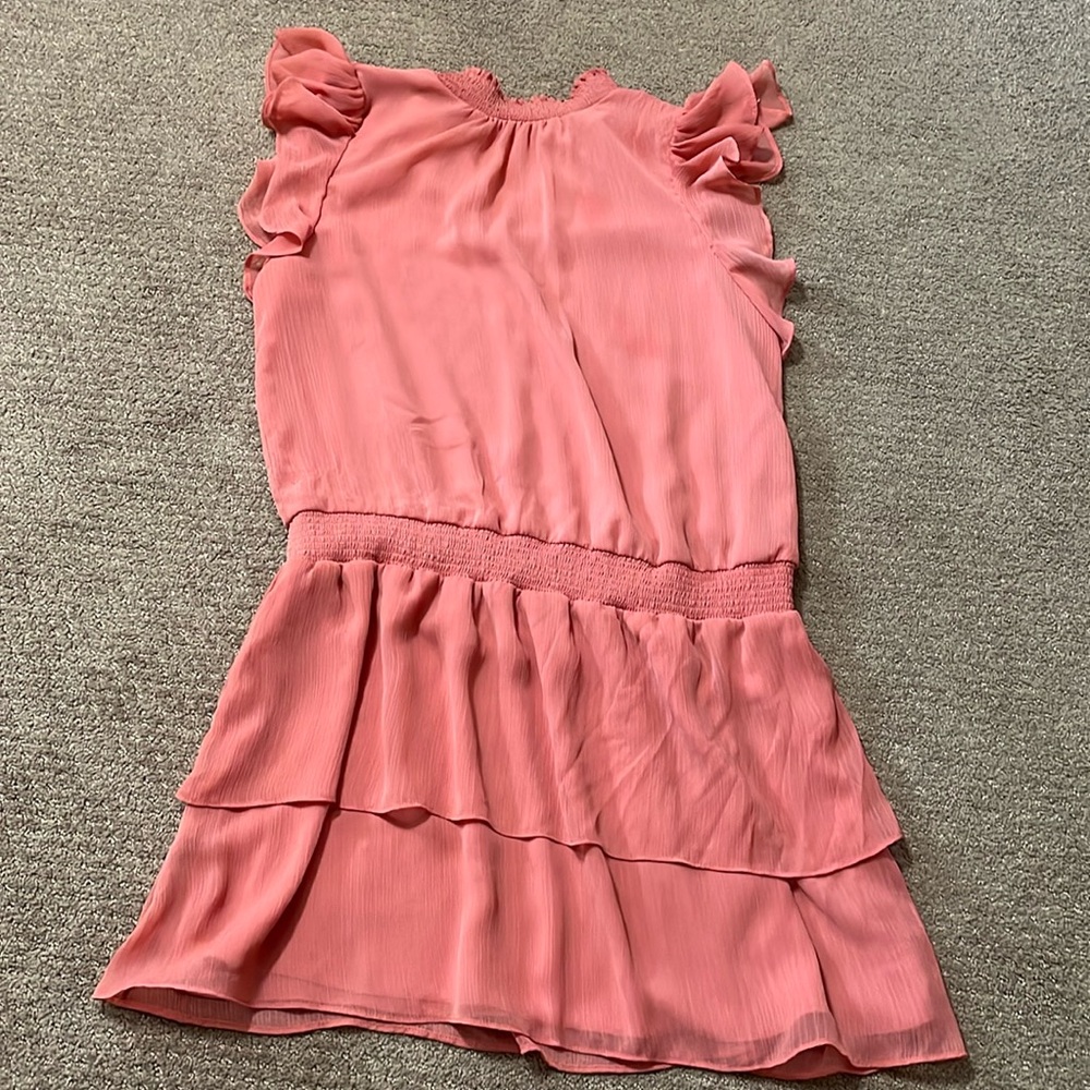 Smocked Waist Flutter Sleeve Dress Size L